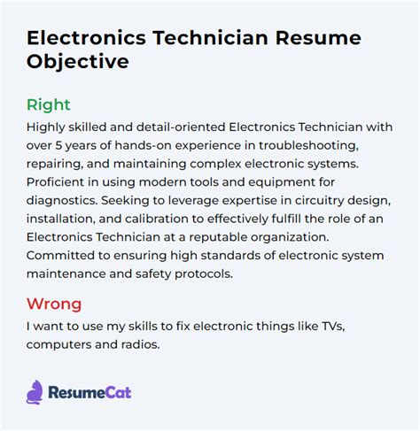 electronics technician resume|electronics technician resume objective.